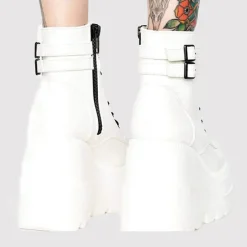 Holographic Platform Wedge Ankle Boots for Women - Trendy and Bold Footwear for Festivals and Parties