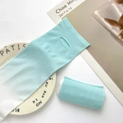 Home Gradient Ice Silk Arm Sleeves UV Protection Cooling UPF 50+ Sun Sleeves Sunscreen Covers Compression Warmer Gloves for Men Women Running Cycling Driving Fishing Colour Gradient