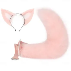 Hongxue Wolf Ear Hair Hoop Cos Plush Wolf Tail Fox Tail Set Cosplay Comic Exhibition Dressing Cosplay Accessories