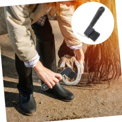 Hoof pick with brush and scraper soft grip hoof pick horse brush Horse hook hoof brush Horse soft Grooming Tools Horse Stuff Horse Hoof Pick Brush toy goat to weave cleaning brush