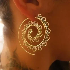 Hoop Earrings For Women's Party Wedding Alloy filigree Wave