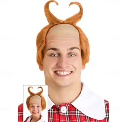 Horned Orange Munchkin Costume Wig Halloween Cosplay Party Wigs