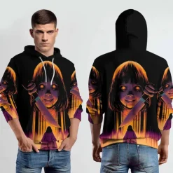 Horror Movie Killer Hoodie Pullover Halloween 3D Front Pocket Graphic For Couple's Men's Women's Adults' Halloween Carnival Masquerade 3D Print Party Casual Daily