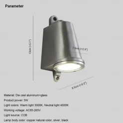 Horseshoe shaped industrial outdoor wall lamp black copper natural silver warm light neutral light waterproof wall lamp IP65 suitable for outdoor walls gardens porch corridors AC85-265V