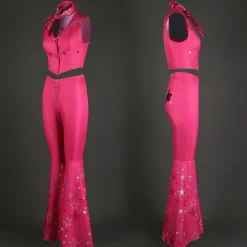 Hot Pink Cowgirl Set Doll Movie Cosplay Costume Masquerade Girls' Movie Cosplay Retro Vintage Vest Pants Scarf Masquerade Halloween