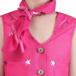 Hot Pink Cowgirl Set Doll Movie Cosplay Costume Masquerade Girls' Movie Cosplay Retro Vintage Vest Pants Scarf Masquerade Halloween