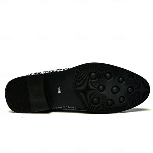 Houndstooth Pattern Men's Chelsea Boots – Classic Slip-On Ankle Boots with Elastic Side Panels for Formal and Casual Occasions