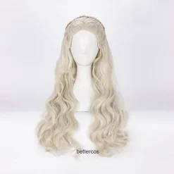 House of the Dragon Daenerys Targaryen Wig ong Wavy Dragon of Mother Heat Resistant Synthetic Hair Wig Wig Cap Halloween Wigs
