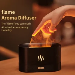 Household Air Humidifier Diffuser With remote control Ultrasonic 3D Flowing light Air Purifier Aromatherapy Flame Aroma Diffuser