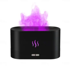 Household Air Humidifier Diffuser With remote control Ultrasonic 3D Flowing light Air Purifier Aromatherapy Flame Aroma Diffuser