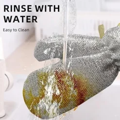 Housework Cleaning Gloves Steel Wire Ball Dish Washing Gloves Kitchen Dishcloth Dishwashing Cleaning Cloth Cleaning Tools