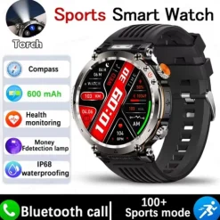 HT30 Smart Watch Rugged Military Men's 1.7 inch 600mAh Battery Compass Sports Fitness Watches Bluetooth Call Smartwatch