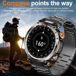 HT30 Smart Watch Rugged Military Men's 1.7 inch 600mAh Battery Compass Sports Fitness Watches Bluetooth Call Smartwatch