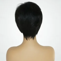 Human Hair Blend Wig Short Natural Straight Bob Brown Fashionable Design Easy dressing Comfortable Capless Women's Medium Auburn#30 Jet Black #1 Brown 8 inch