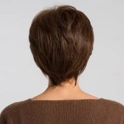 Human Hair Blend Wig Short Natural Straight Bob Brown Fashionable Design Easy dressing Comfortable Capless Women's Medium Auburn#30 Jet Black #1 Brown 8 inch