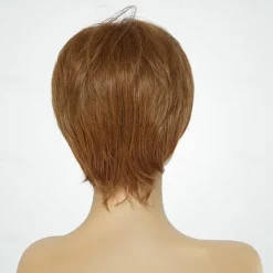 Human Hair Blend Wig Short Natural Straight Bob Brown Fashionable Design Easy dressing Comfortable Capless Women's Medium Auburn#30 Jet Black #1 Brown 8 inch