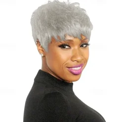 Human Hair Blend Wig Short Straight Layered Haircut Short Hairstyles 2020 Berry Classic Straight Black Blonde Brown Natural Capless Women's Palest Blonde Honey Blonde / Bleached Blonde Blonde 8 inch