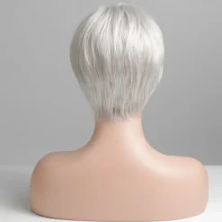 Human Hair Blend Wig Short Straight Pixie Cut Short Hairstyles 2020 Straight Short Side Part Machine Made Women's Natural Black #1B Medium Auburn#30 Strawberry Blonde / Light Blonde 8 inch