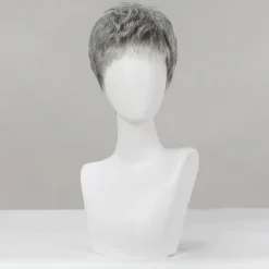 Human Hair Blend Wig Short Loose Curl Water Wave Pixie Cut Side Part Layered Haircut Asymmetrical Dark Gray Cosplay Curler & straightener Natural Hairline Capless Burmese Hair Chinese Hair Men's All