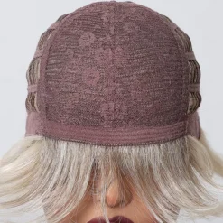 Human Hair Blend Wig Short Straight Natural Straight Bob Pixie Cut Side Part Layered Haircut Blonde Cosplay Curler & straightener Natural Hairline Capless Burmese Hair Women's All Sliver White 8 inch