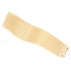 Human Hair Extensions Seamless 613# Golden Blonde Hair Tape In Straight Hair 18Inch 60g 20Pcs