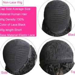 Human Hair Wig Long kinky Straight With Bangs Natural Party Fashion Best Quality Capless Brazilian Hair Women's Natural Black #1B 12 inch 14 inch 16 inch New Year Daily Thanksgiving