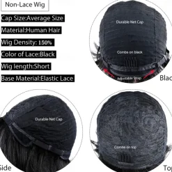 Human Hair Wig Short Straight Asymmetrical Dark Brown Soft Party Women Capless Brazilian Hair Women's Ombre Black / Medium Auburn 8 inch Party / Evening Daily Daily Wear