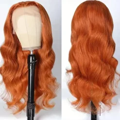 Human Hair 13x4 Body Wave Orange Ginger Lace Front Wigs 12-28 Inch150% Density With Baby Hair For Black Women Lace Frontal Wig