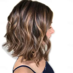 Human Hair 13x4 Lace Front Wig Short Bob Brazilian Hair Wavy Multi-color Wig 130% 150% Density with Baby Hair Natural Hairline Pre-Plucked For Women Short Human Trendiest Haircuts