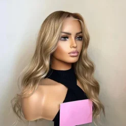 Human Hair 13x4 Lace Front Wig Free Part Brazilian Hair Wavy Blonde Multi-color Wig 130% 150% Density Highlighted / Balayage Hair Glueless For Women Long Human Hair Lace Wig