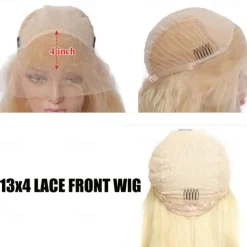 Human Hair 13x4 Lace Front Wig Free Part Brazilian Hair Wavy Blonde Multi-color Wig 130% 150% Density Highlighted / Balayage Hair Glueless For Women Long Human Hair Lace Wig