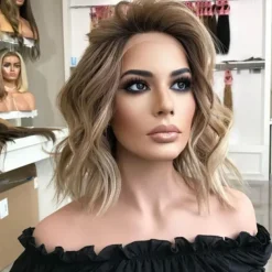 Human Hair 13x4 Lace Front Wig Short Bob Brazilian Hair Wavy Multi-color Wig 130% 150% Density with Baby Hair Highlighted / Balayage Hair Glueless For Women Short Human Hair Lace Wig