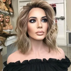 Human Hair 13x4 Lace Front Wig Short Bob Brazilian Hair Wavy Multi-color Wig 130% 150% Density with Baby Hair Highlighted / Balayage Hair Glueless For Women Short Human Hair Lace Wig