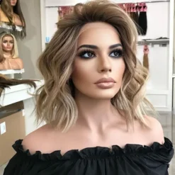 Human Hair 13x4 Lace Front Wig Short Bob Brazilian Hair Wavy Multi-color Wig 130% 150% Density with Baby Hair Highlighted / Balayage Hair Glueless For Women Short Human Hair Lace Wig