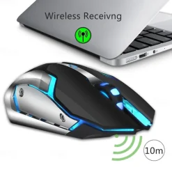 HXSJ M10 2.4Ghz Wireless Gaming Mouse 2400dpi Built-in Battery Rechargeable 7 Color Backlight Breathing Comfort Gamer Mice