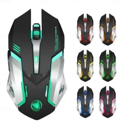 HXSJ M10 2.4Ghz Wireless Gaming Mouse 2400dpi Built-in Battery Rechargeable 7 Color Backlight Breathing Comfort Gamer Mice