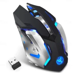 HXSJ M10 2.4Ghz Wireless Gaming Mouse 2400dpi Built-in Battery Rechargeable 7 Color Backlight Breathing Comfort Gamer Mice