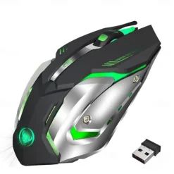 HXSJ M10 2.4Ghz Wireless Gaming Mouse 2400dpi Built-in Battery Rechargeable 7 Color Backlight Breathing Comfort Gamer Mice