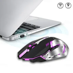 HXSJ M10 2.4Ghz Wireless Gaming Mouse 2400dpi Built-in Battery Rechargeable 7 Color Backlight Breathing Comfort Gamer Mice