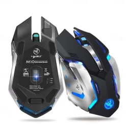 HXSJ M10 2.4Ghz Wireless Gaming Mouse 2400dpi Built-in Battery Rechargeable 7 Color Backlight Breathing Comfort Gamer Mice