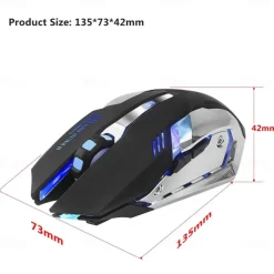 HXSJ M10 2.4Ghz Wireless Gaming Mouse 2400dpi Built-in Battery Rechargeable 7 Color Backlight Breathing Comfort Gamer Mice