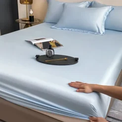 Ice Silk Bed Sheet Single Piece Summer Ice Silk Bed Cover Simmons Mattress Protector Bed Cover Three Piece Set