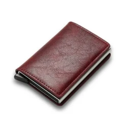 ID Credit Bank Card Holder Wallet Luxury Brand Men Anti Rfid Blocking Protected Magic Leather Slim Mini Small Money Wallets Case