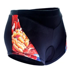 ILPALADINO Women's Cycling Under Shorts Cycling Shorts Bike Shorts Padded Shorts Chamois Bottoms 3D Pad Quick Dry Anatomic Design Sports Floral Botanical Spandex Elastane Lycra Black Road Bike