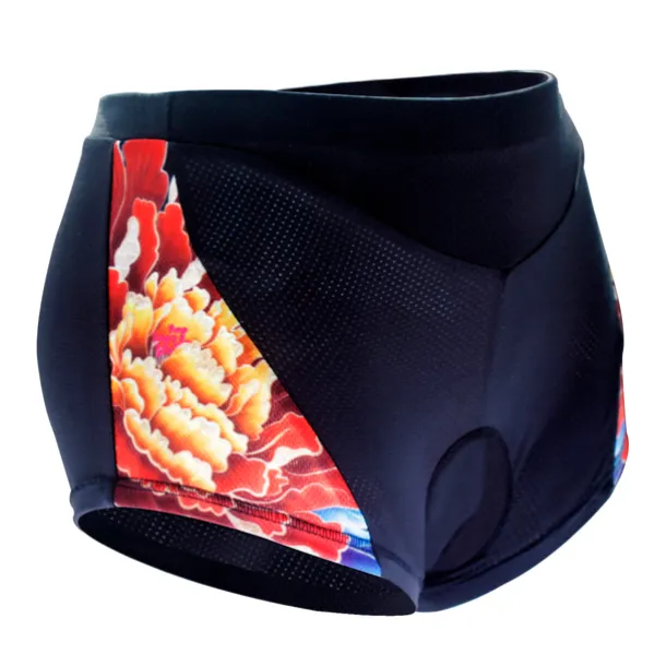 ILPALADINO Women's Cycling Under Shorts Cycling Shorts Bike Shorts Padded Shorts Chamois Bottoms 3D Pad Quick Dry Anatomic Design Sports Floral Botanical Spandex Elastane Lycra Black Road Bike