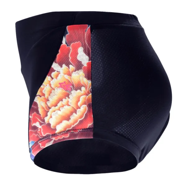 ILPALADINO Women's Cycling Under Shorts Cycling Shorts Bike Shorts Padded Shorts Chamois Bottoms 3D Pad Quick Dry Anatomic Design Sports Floral Botanical Spandex Elastane Lycra Black Road Bike