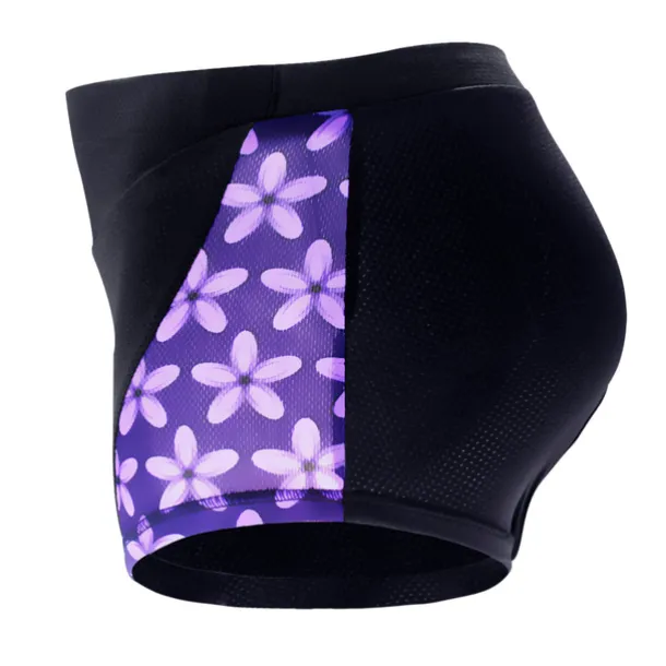 ILPALADINO Women's Cycling Under Shorts Cycling Shorts Bike Shorts Padded Shorts Chamois Bottoms 3D Pad Quick Dry Anatomic Design Sports Floral Botanical Spandex Elastane Lycra Black Road Bike