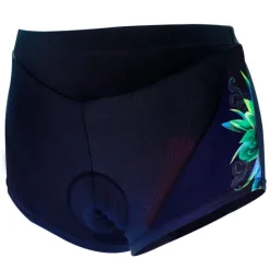 ILPALADINO Women's Cycling Under Shorts Cycling Shorts Bike Shorts Padded Shorts Chamois Bottoms 3D Pad Quick Dry Anatomic Design Sports Floral Botanical Spandex Elastane Lycra Black Road Bike