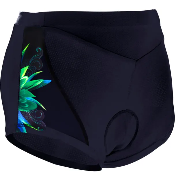 ILPALADINO Women's Cycling Under Shorts Cycling Shorts Bike Shorts Padded Shorts Chamois Bottoms 3D Pad Quick Dry Anatomic Design Sports Floral Botanical Spandex Elastane Lycra Black Road Bike