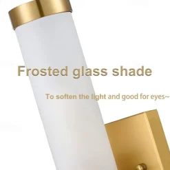 IModern Wall Light Fixture Nickel 1 PCS Wall Sconce Bathroom Wall Lighting with Cylinder Clear Glass Shade for Bathroom 110-240V